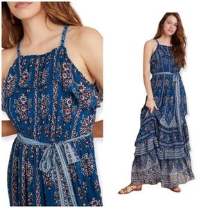 Anthropologie Sasha Ruffle Maxi Dress